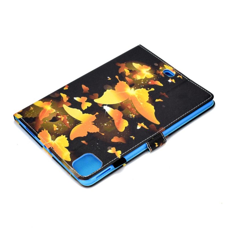 Leren Hoesje iPad Air 10.9" (2020) Gele Vlinders