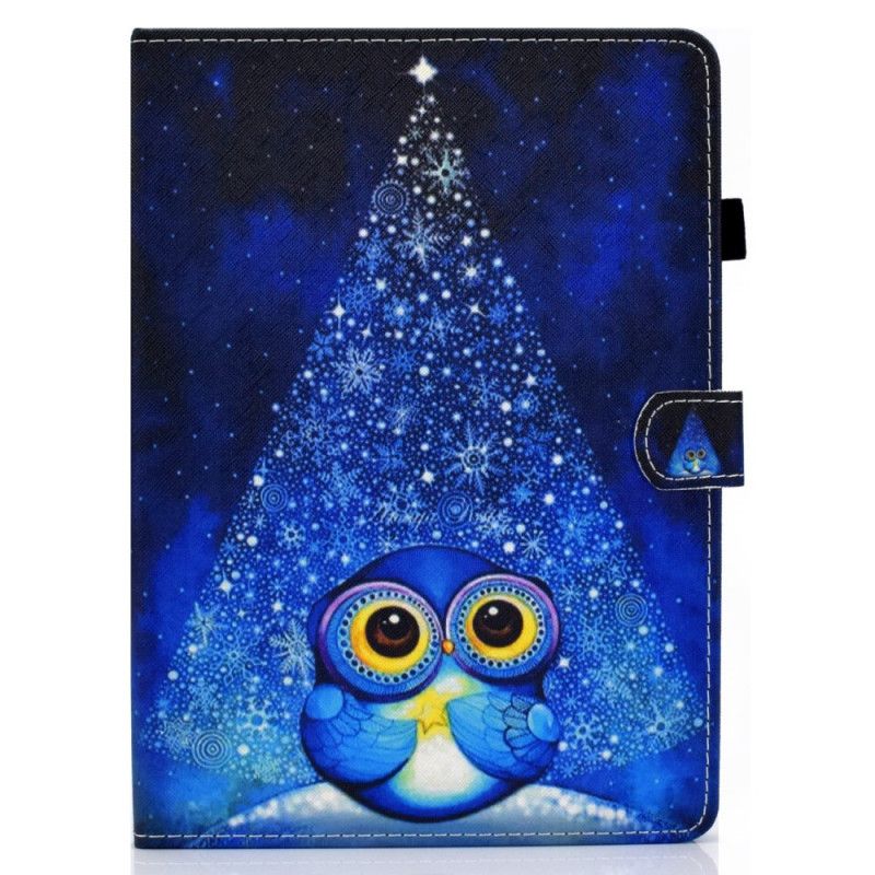 Leren Hoesje voor iPad Air 10.9" (2020) Blauwe Uil