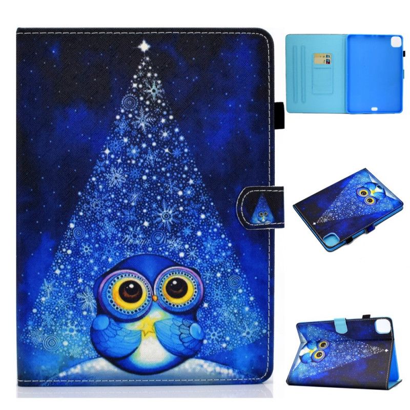 Leren Hoesje voor iPad Air 10.9" (2020) Blauwe Uil