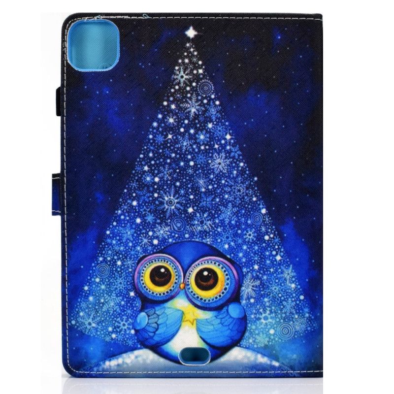 Leren Hoesje voor iPad Air 10.9" (2020) Blauwe Uil