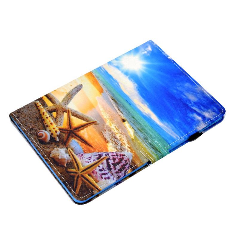 Leren Hoesje voor iPad Air 10.9" (2020) Lichtblauw Donkerblauw Strand Van Dromen