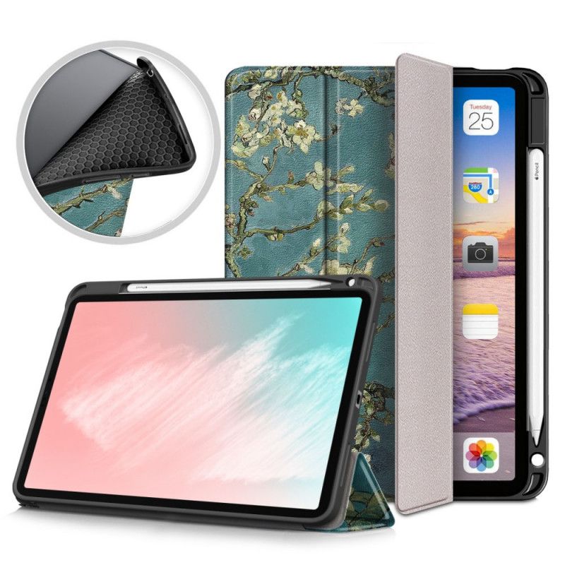Smart Case iPad Air 10.9" (2020) Bloemtakken Met Stylushouder