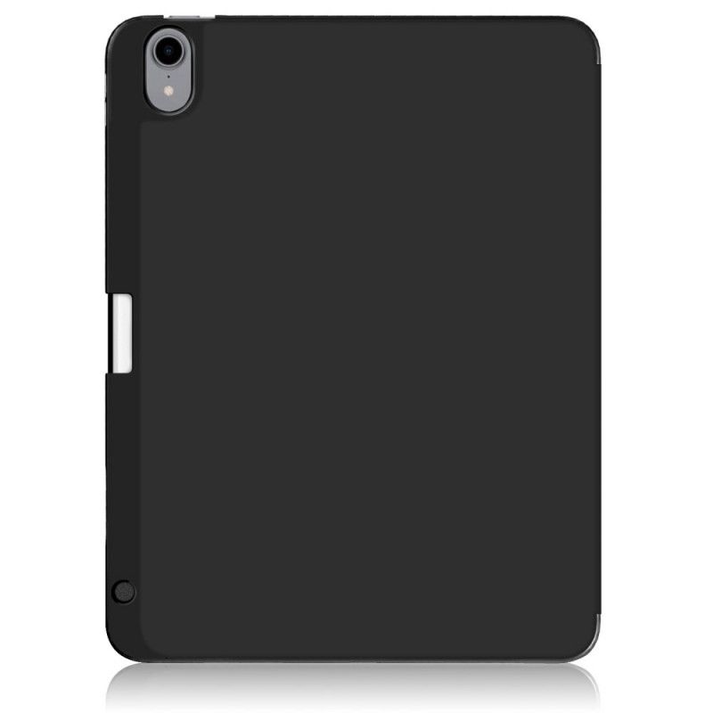 Smart Case iPad Air 10.9" (2020) Grijs Zwart Stylushouder Van Lychee Kunstleer