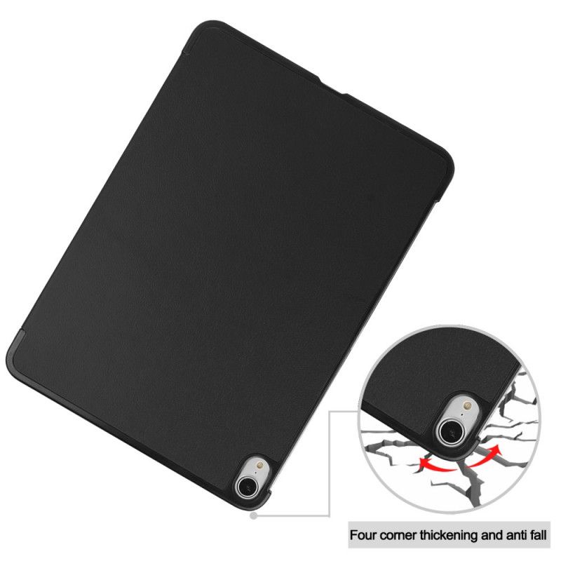 Smart Case iPad Air 10.9" (2020) Wit Zwart Lychee Lederen Stijl