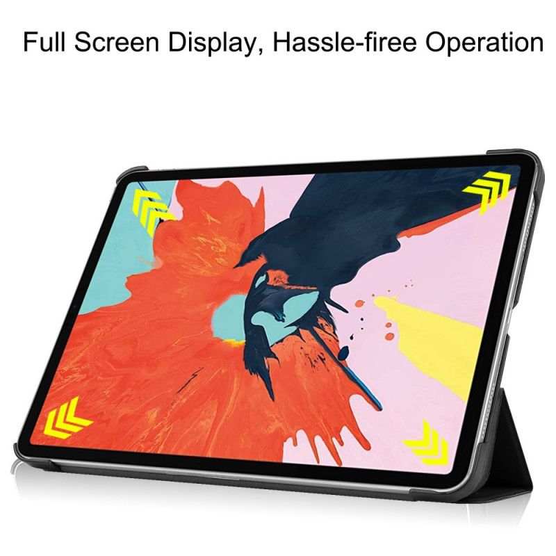 Smart Case iPad Air 10.9" (2020) Wit Zwart Lychee Lederen Stijl