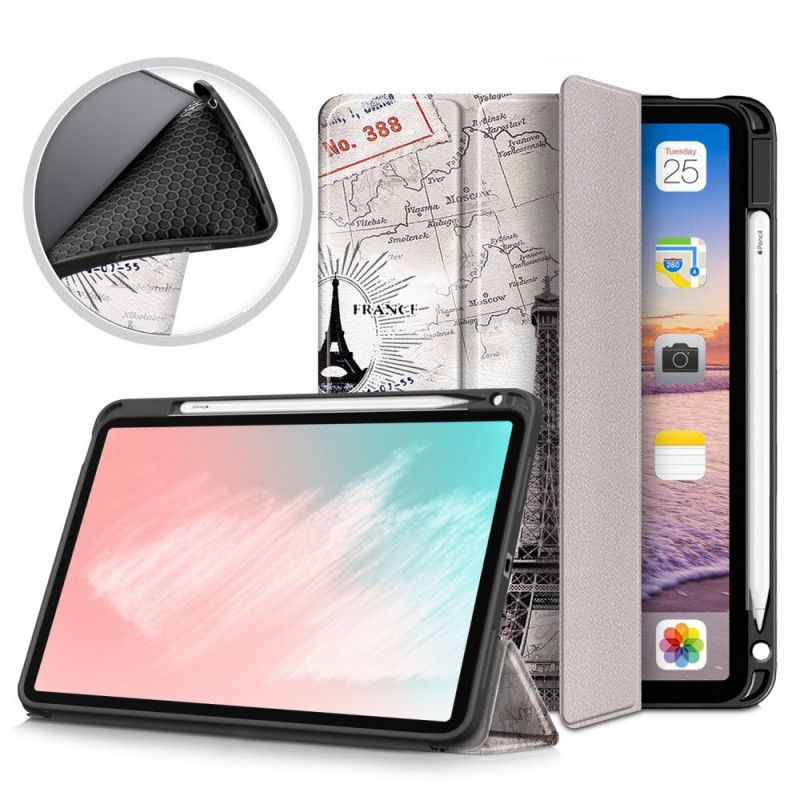 Smartcase iPad Air 10.9" (2020) Retro Eiffeltoren Met Stylushouder