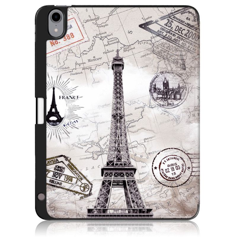Smartcase iPad Air 10.9" (2020) Retro Eiffeltoren Met Stylushouder