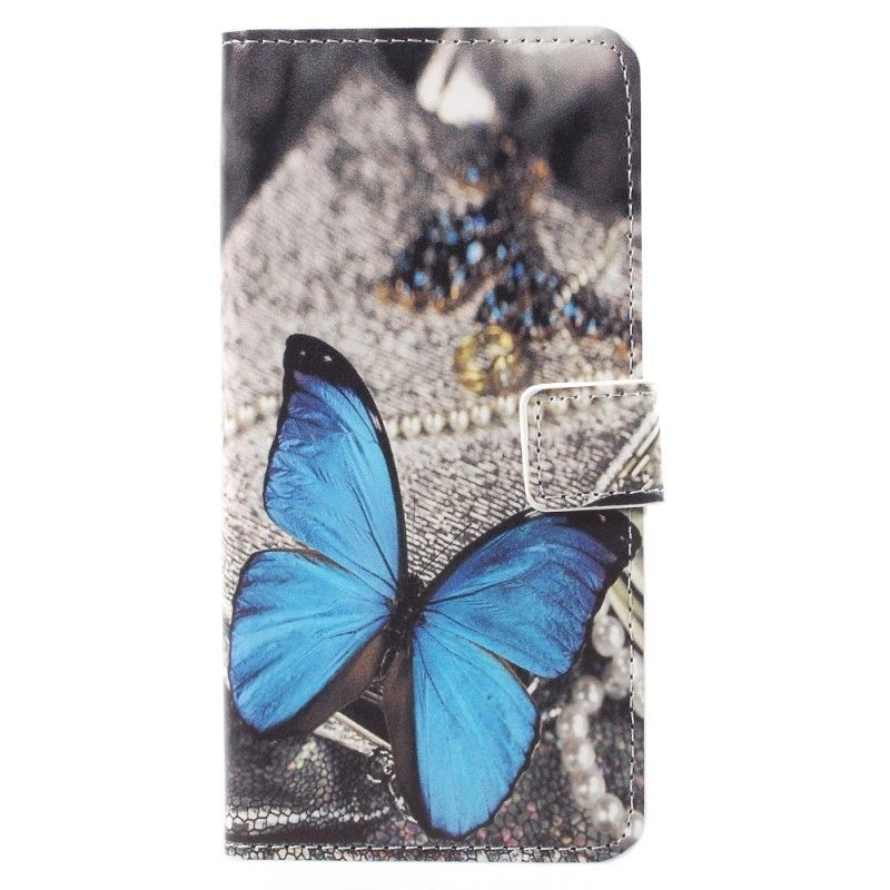 Leren Hoesje Huawei Mate 10 Pro Blauwe Vlinder