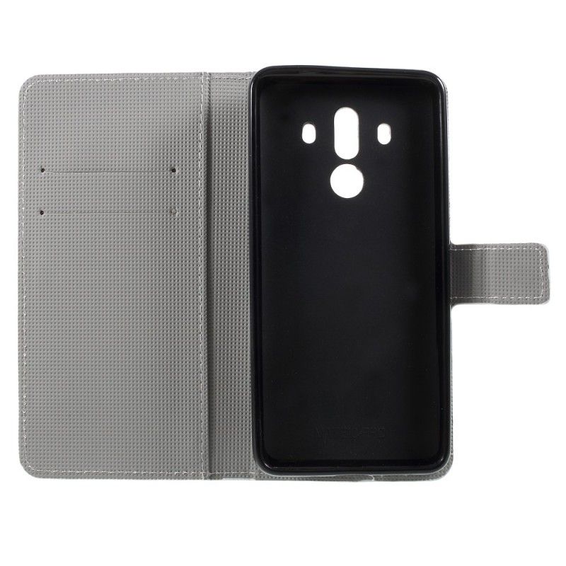 Leren Hoesje Huawei Mate 10 Pro Blauwe Vlinder