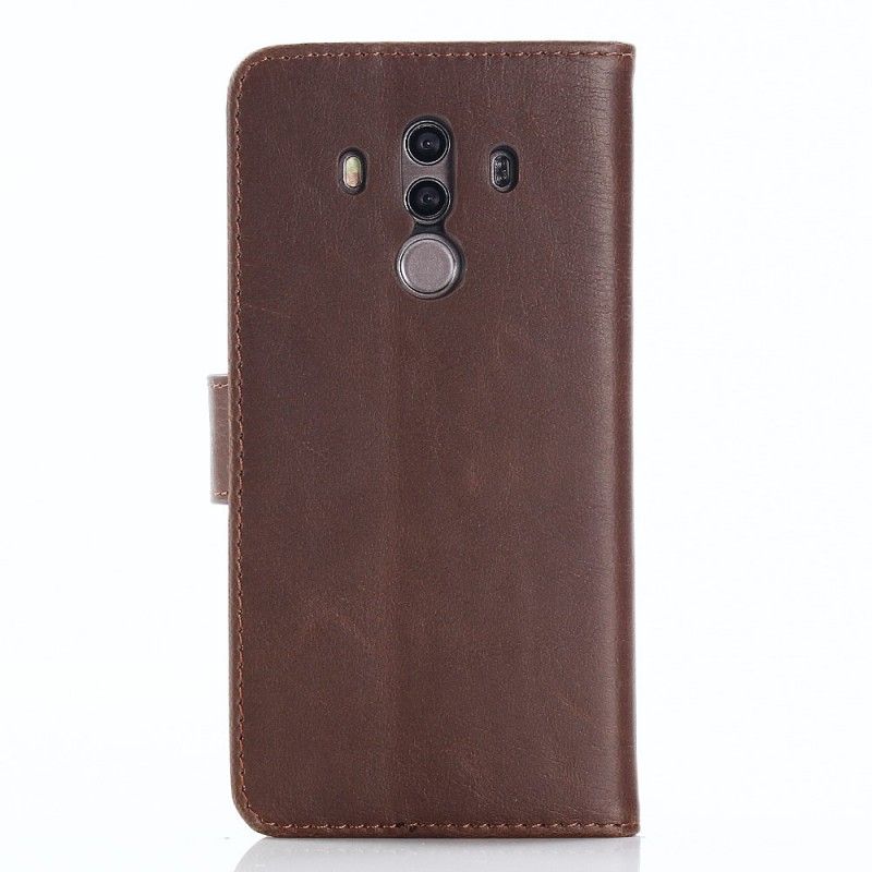 Leren Hoesje Huawei Mate 10 Pro Grijs Zwart Telefoonhoesje Retro Kunstleer