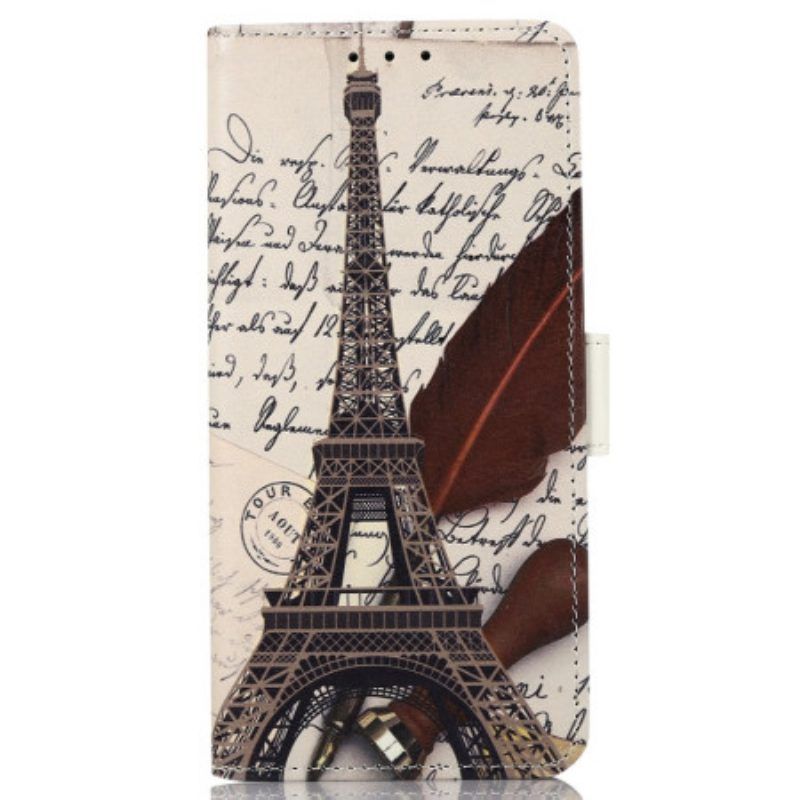 Folio-hoesje voor Xiaomi Redmi Note 12 4G Dichters Eiffeltoren