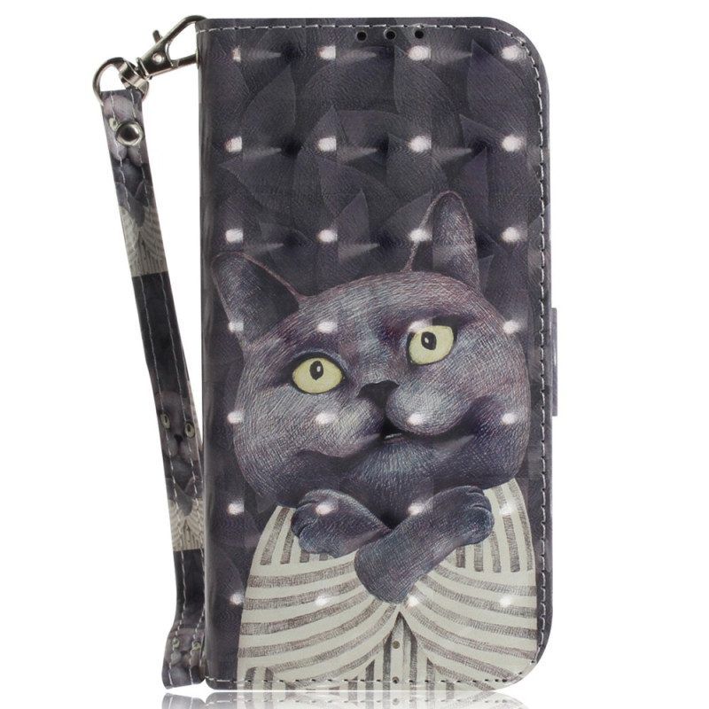 Folio-hoesje voor Xiaomi Redmi Note 12 4G Met Ketting Originele String Cat