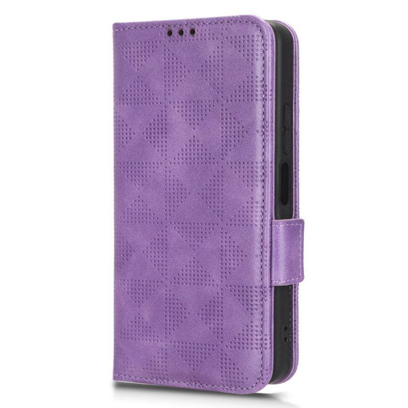 Leren Hoesje voor Xiaomi Redmi Note 12 4G Driehoeken Met Lanyard