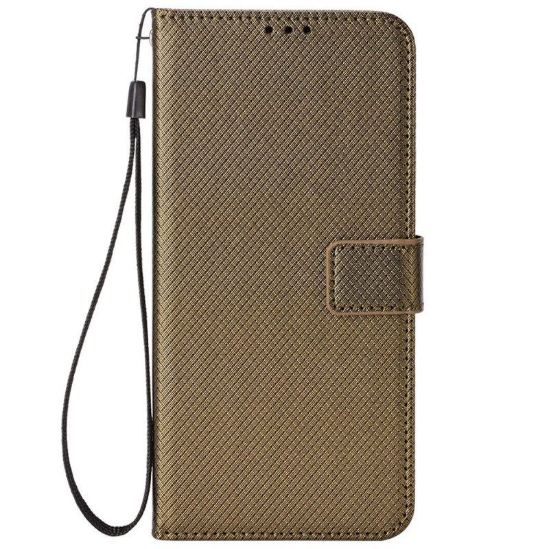 Folio-hoesje voor Realme 9i Met Ketting Riem Van Imitatieleer Met Structuur