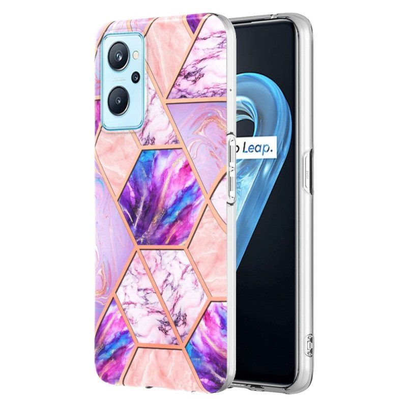 Hoesje voor Realme 9i Flitsend Geometrisch Marmer