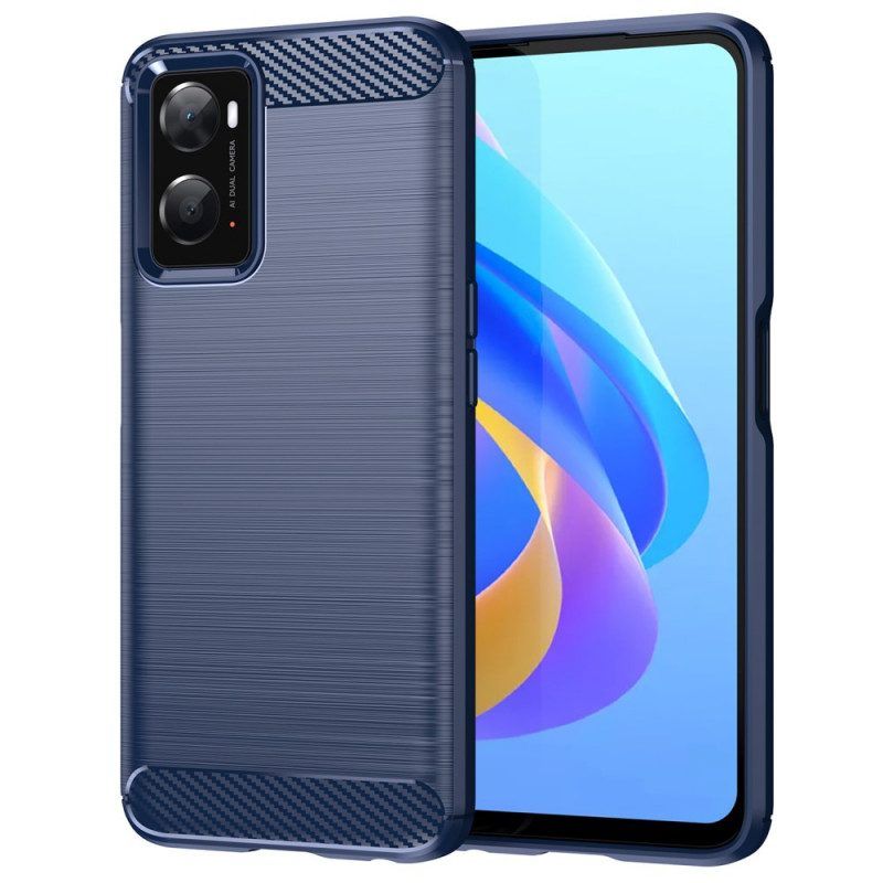 Hoesje voor Realme 9i Geborstelde Koolstofvezel