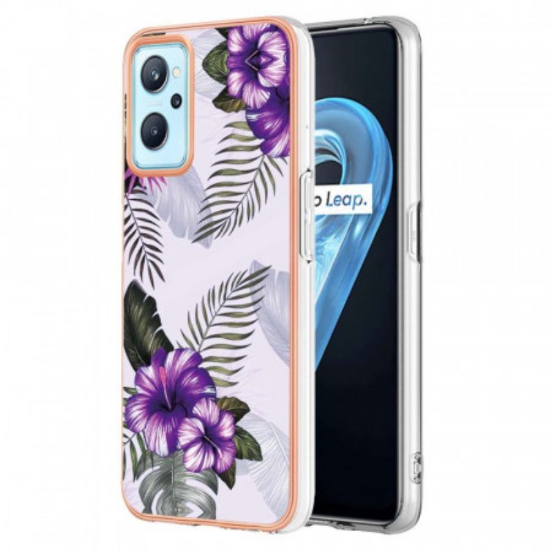 Hoesje voor Realme 9i Mini-paarse Bloemen