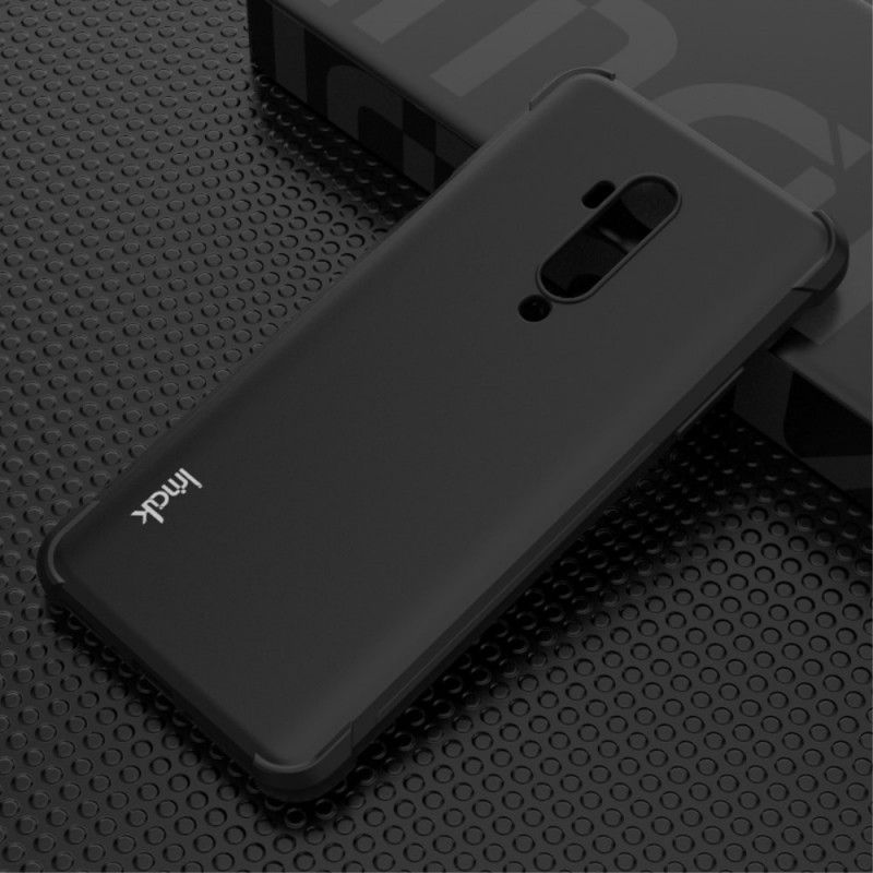 Case Hoesje OnePlus 7T Pro Grijs Zwart Telefoonhoesje Flexibele Siliconen Met Imak-Schermfolie