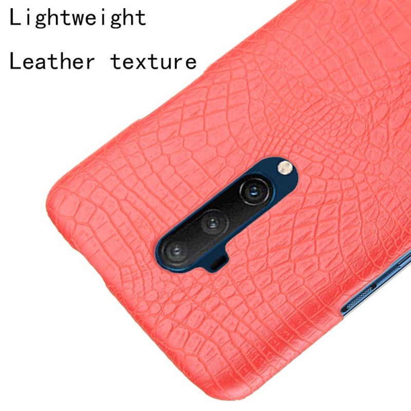 Case Hoesje OnePlus 7T Pro Wit Zwart Telefoonhoesje Effect Van Krokodillenleer