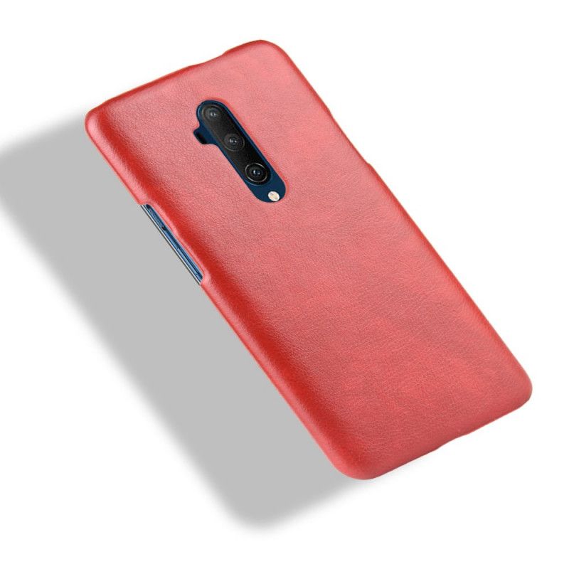 Hoesje OnePlus 7T Pro Grijs Zwart Lychee Leereffect