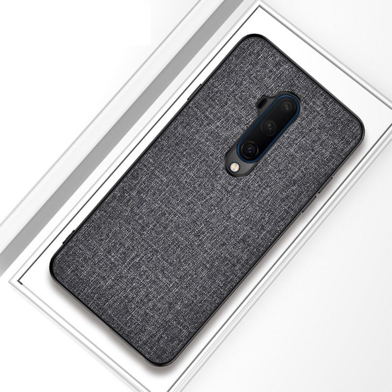 Hoesje voor OnePlus 7T Pro Grijs Zwart Stof Textuur