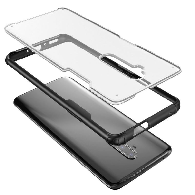 Hoesje voor OnePlus 7T Pro Rood Zwart Frosted Hybride