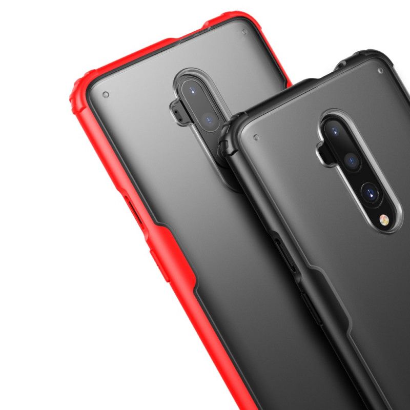 Hoesje voor OnePlus 7T Pro Rood Zwart Frosted Hybride