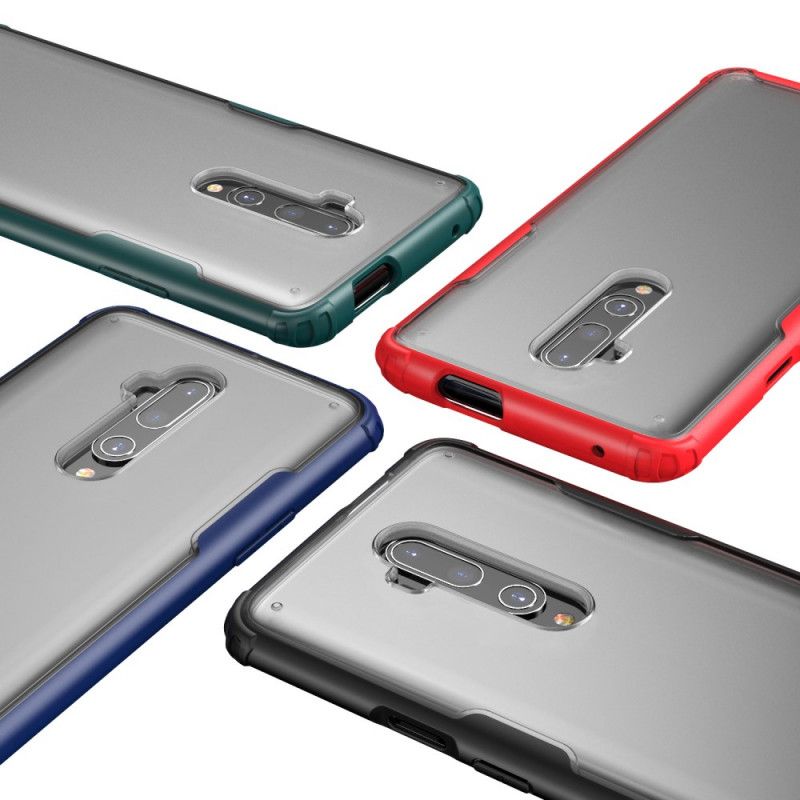 Hoesje voor OnePlus 7T Pro Rood Zwart Frosted Hybride