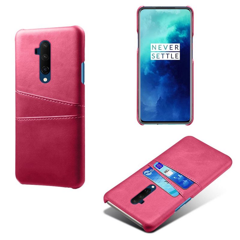 Hoesje voor OnePlus 7T Pro Roze Rood Kaarthouder