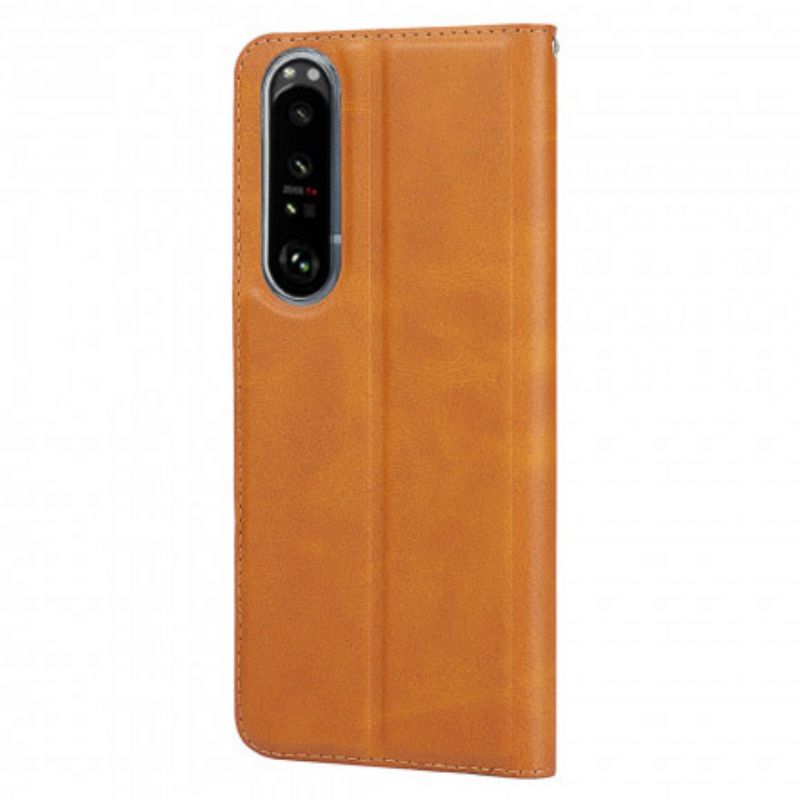 Folio-hoesje Sony Xperia 1 Iii Kunstleer Klasse Strappy