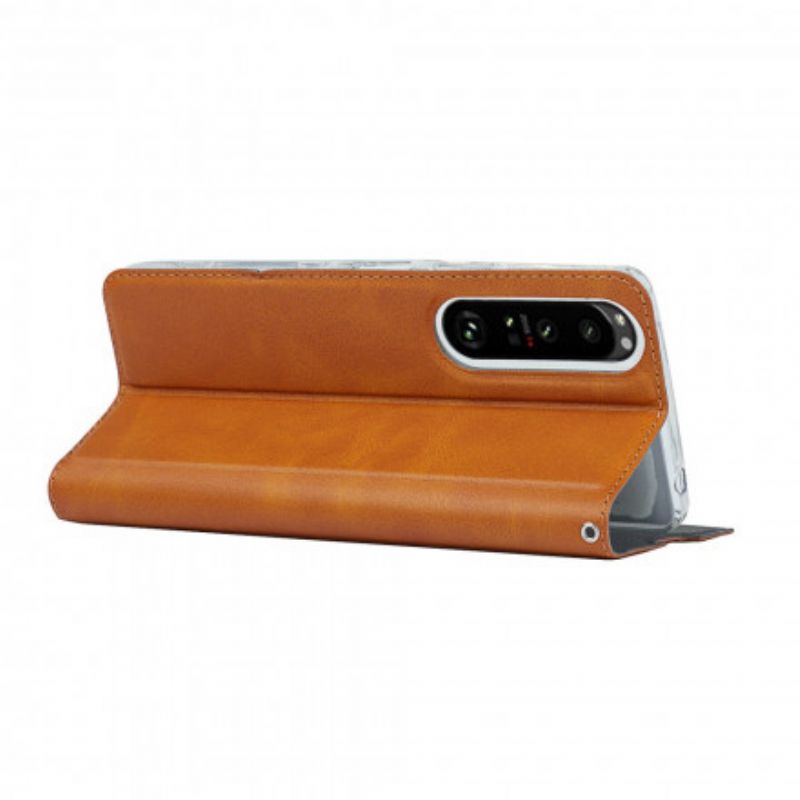Folio-hoesje Sony Xperia 1 Iii Kunstleer Klasse Strappy