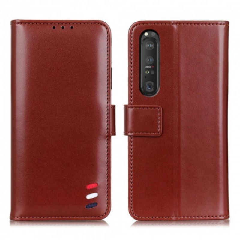 Folio-hoesje Sony Xperia 1 Iii Telefoonhoesje Driekleurig Leereffect