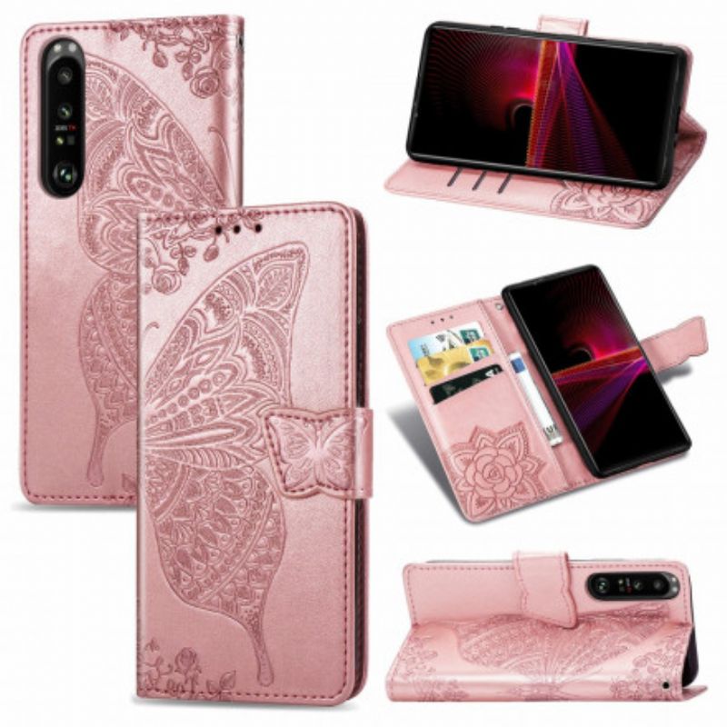 Folio-hoesje Sony Xperia 1 Iii Telefoonhoesje Halve Vlinders