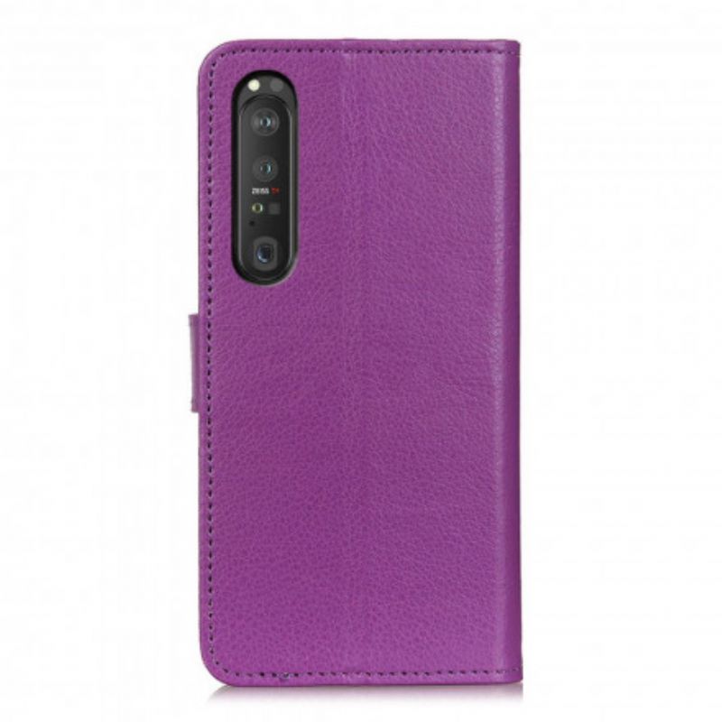 Leren Hoesje Voor Sony Xperia 1 Iii Lychee Kunstleer