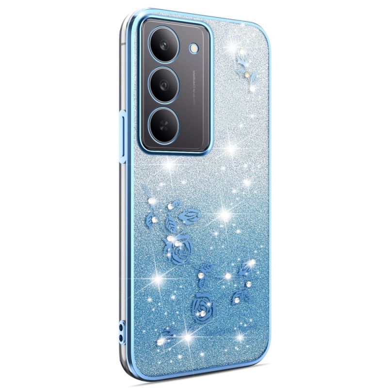 Case Hoesje Realme 14x 5g Telefoonhoesje Kadem Bloemen En Strass-steentjes