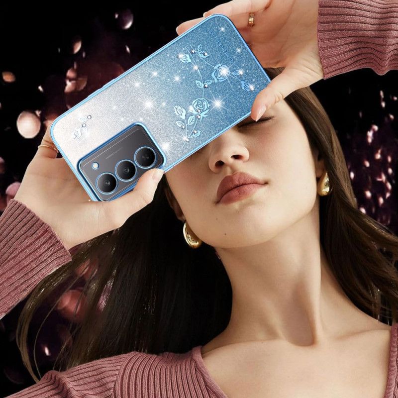 Case Hoesje Realme 14x 5g Telefoonhoesje Kadem Bloemen En Strass-steentjes