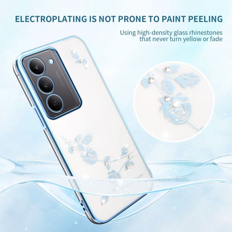 Case Hoesje Realme 14x 5g Telefoonhoesje Kadem Bloemversiering En Strass-steentjes