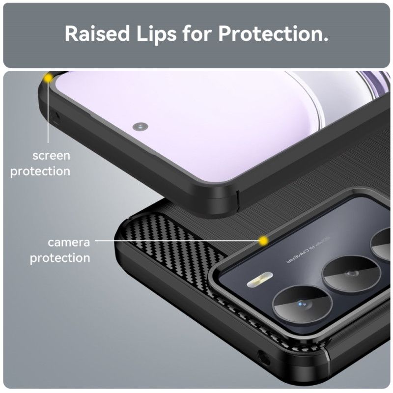 Hoesje Voor Realme 14x 5g Geborsteld Koolstofvezel