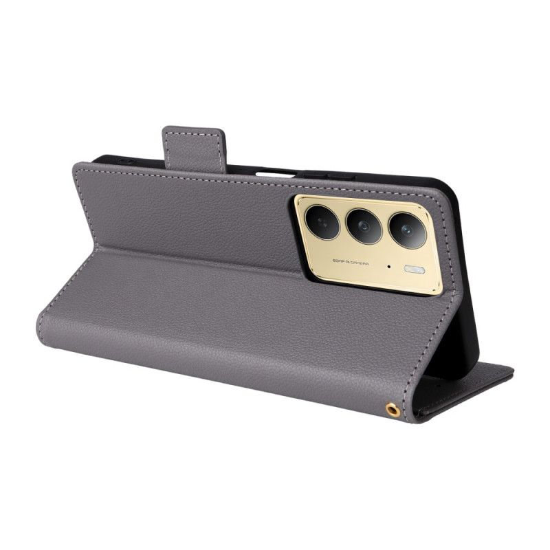 Leren Hoesje Realme 14x 5g Lychee Kunstleer Met Bandje