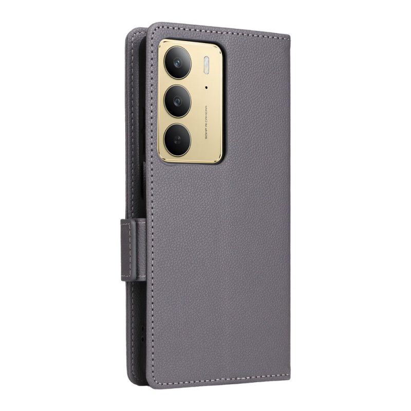 Leren Hoesje Realme 14x 5g Lychee Kunstleer Met Bandje