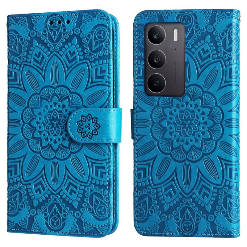 Leren Hoesje Realme 14x 5g Zonnebloem Bescherming Hoesje