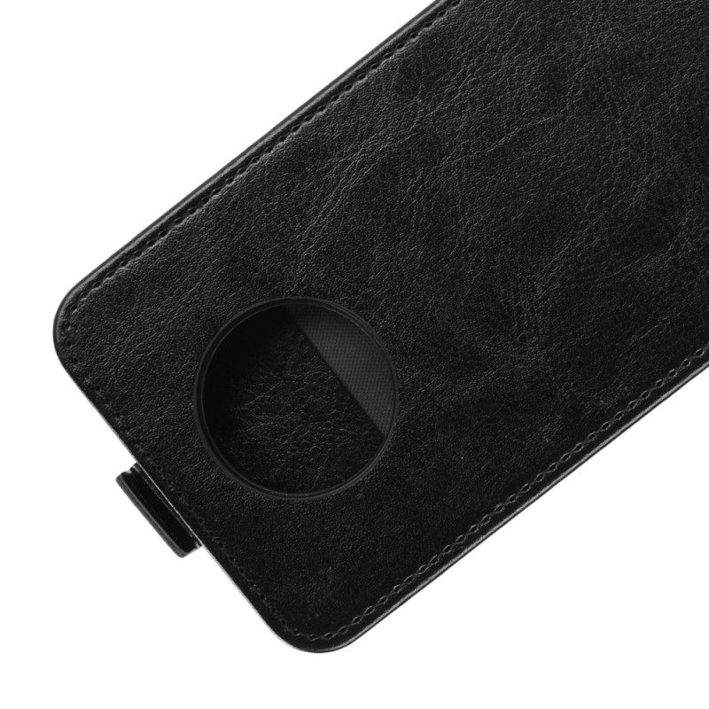 Bescherming Hoesje Xiaomi Redmi Note 9 5G / Note 9T 5G Wit Zwart Leereffect Met Verticale Flap