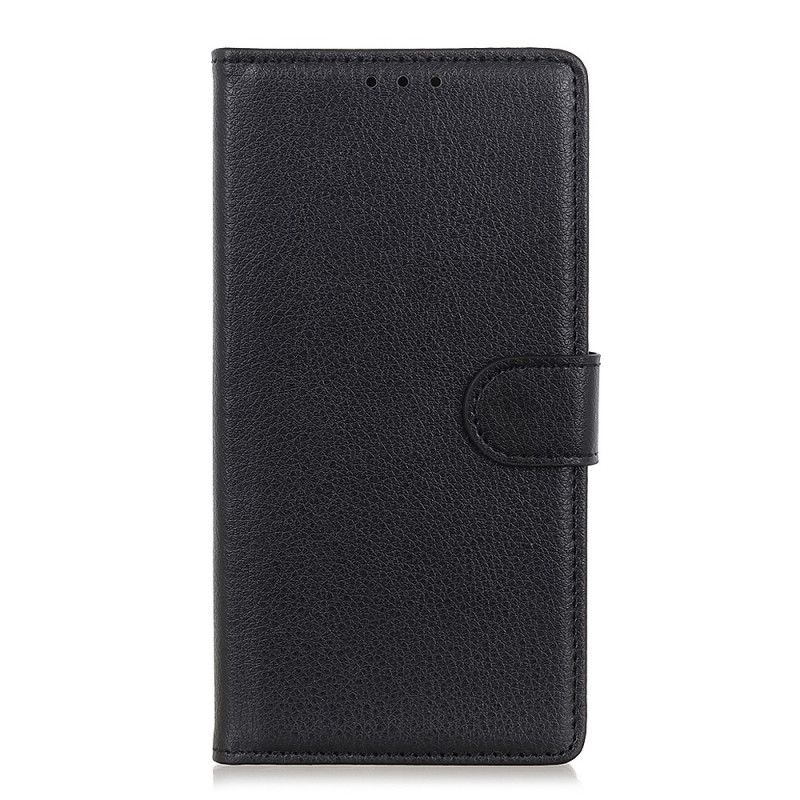 Flip Case Leren Xiaomi Redmi Note 9 5G / Note 9T 5G Rood Zwart Traditionele Lychee