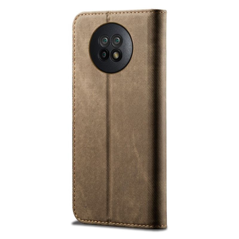 Folio-hoesje voor Xiaomi Redmi Note 9 5G / Note 9T 5G Donkerblauw Zwart Jeansstof