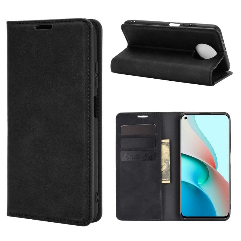 Folio-hoesje Xiaomi Redmi Note 9 5G / Note 9T 5G Grijs Zwart Huid-Aanraking