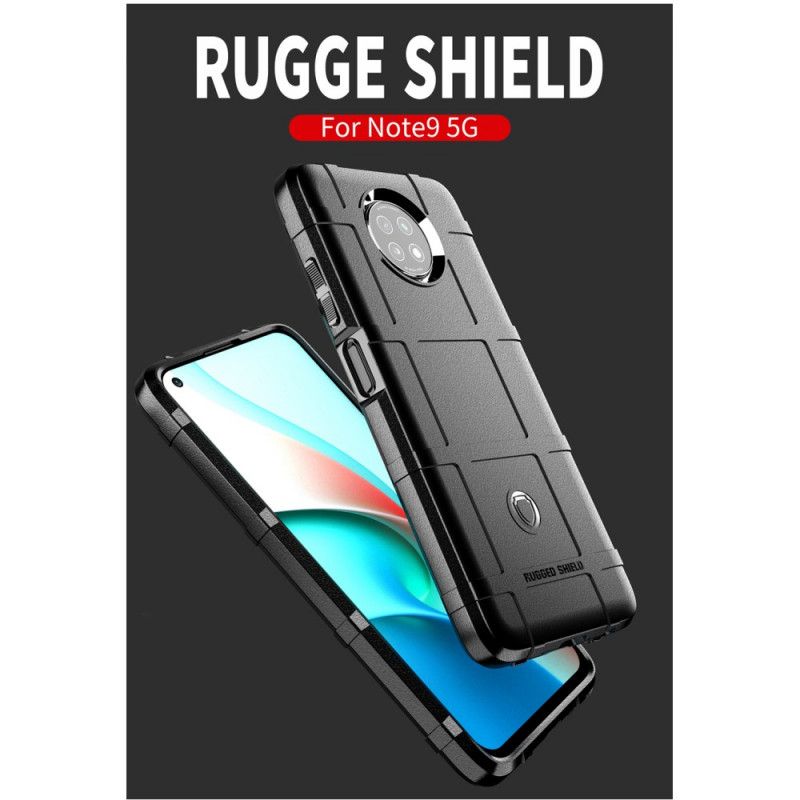 Hoesje voor Xiaomi Redmi Note 9 5G / Note 9T 5G Grijs Zwart Robuust Schild