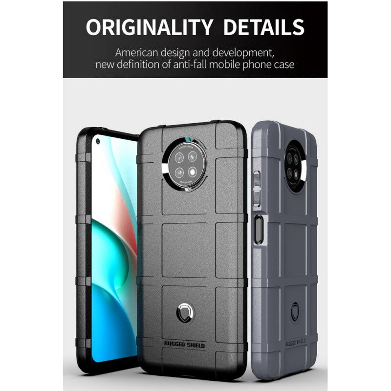 Hoesje voor Xiaomi Redmi Note 9 5G / Note 9T 5G Grijs Zwart Robuust Schild