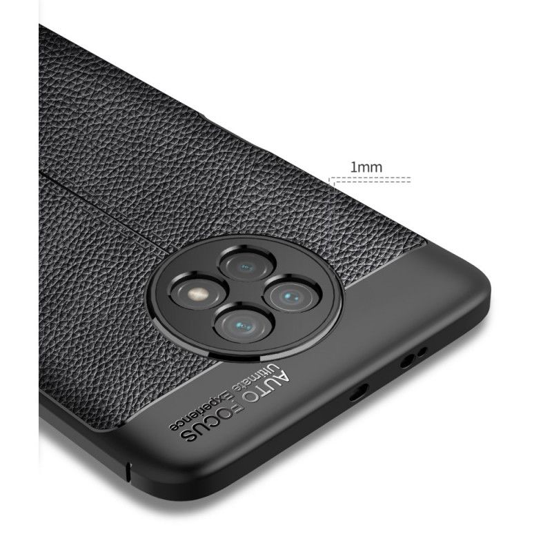 Hoesje voor Xiaomi Redmi Note 9 5G / Note 9T 5G Rood Zwart Dubbellijns Lychee Leereffect
