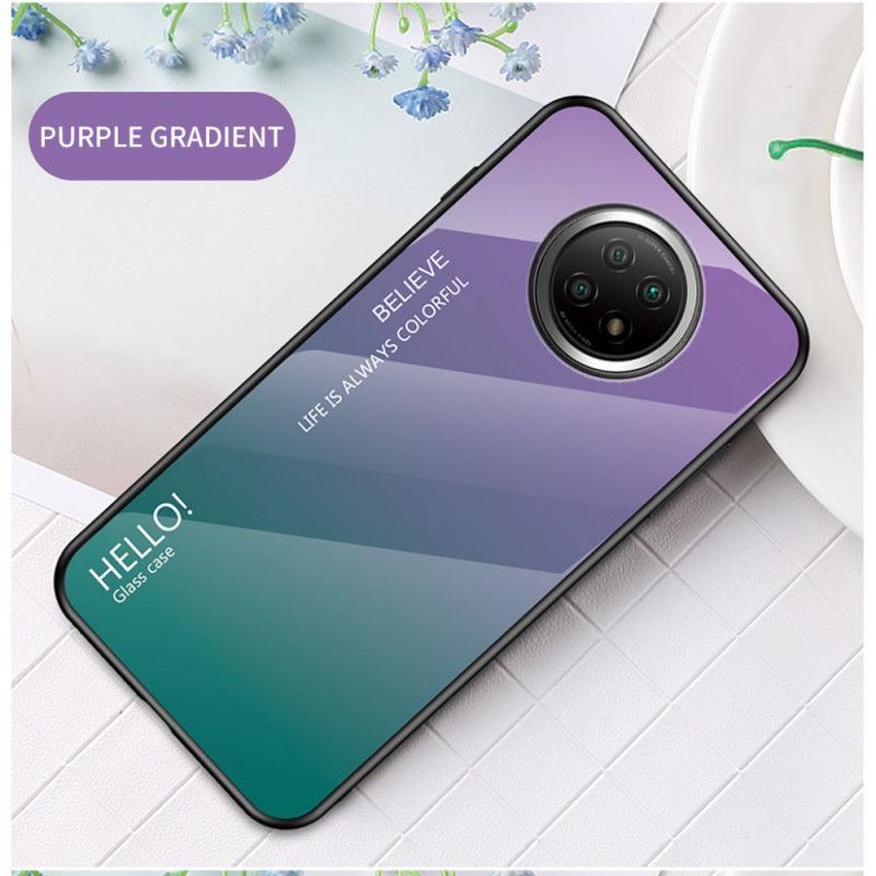 Hoesje voor Xiaomi Redmi Note 9 5G / Note 9T 5G Wit Zwart Hallo Gehard Glas