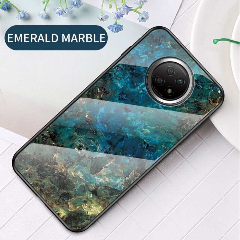 Hoesje voor Xiaomi Redmi Note 9 5G / Note 9T 5G Wit Zwart Premium Kleuren Gehard Glas